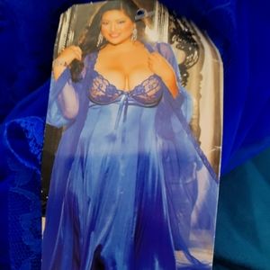 NWT rich blue night gown set Size 2x